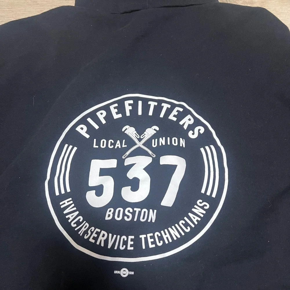 Pipefitters‎ Locaal 537 Boston Union Womens Pullover Hoodie Black Size 3X